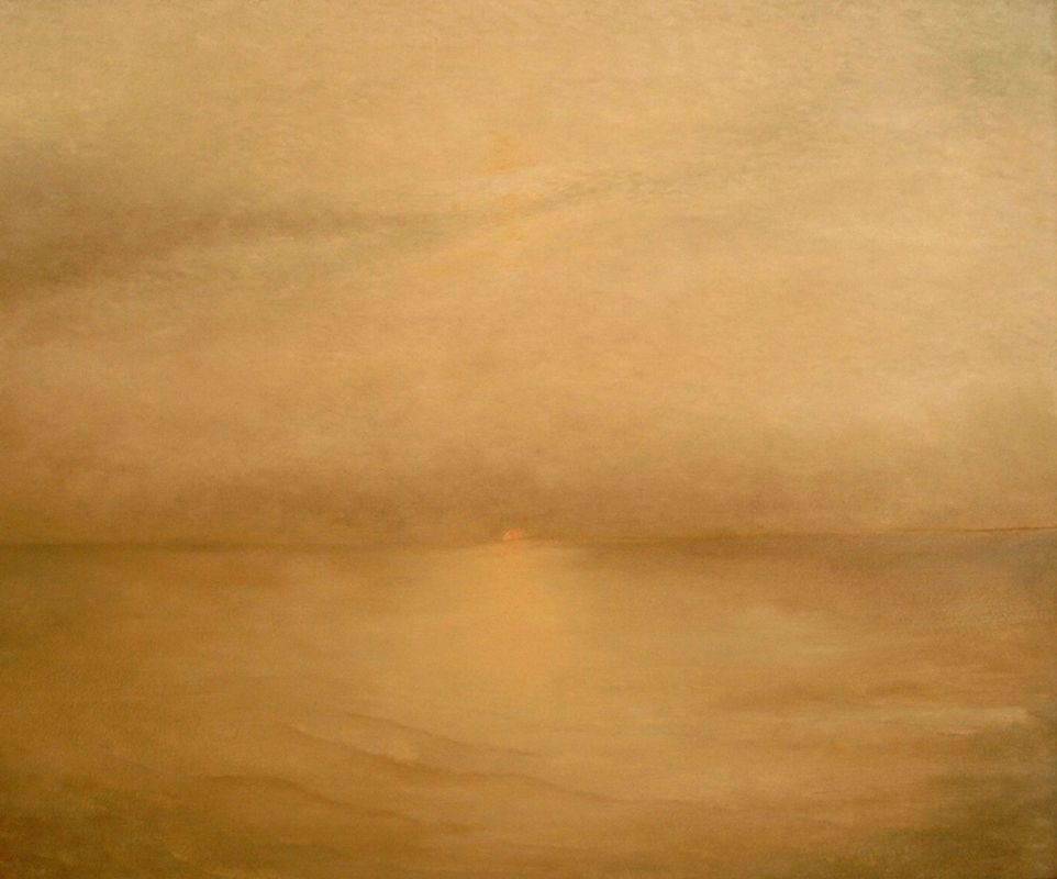 Ondergaande zon aan zee