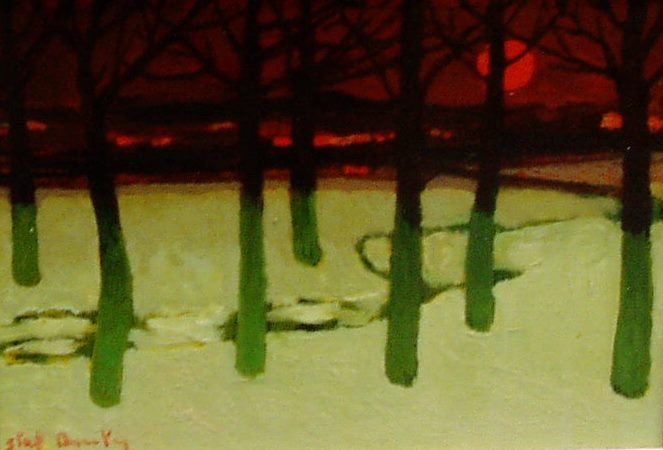 Boomgaard in de winter