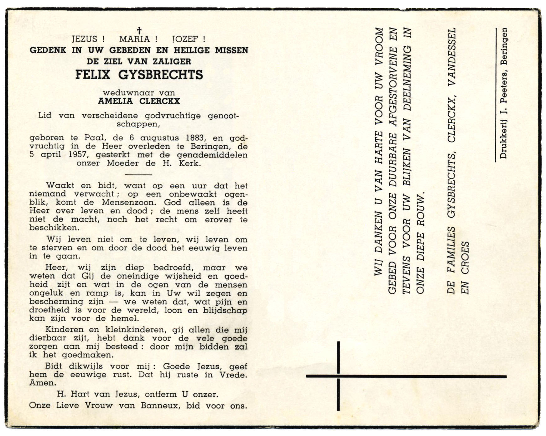 Gysbrechts Felix 1883 1957 X Clerckx Amelia