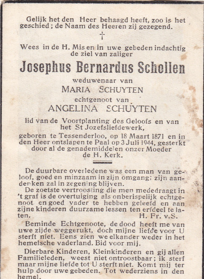 bidprentjeJozefSchollen
