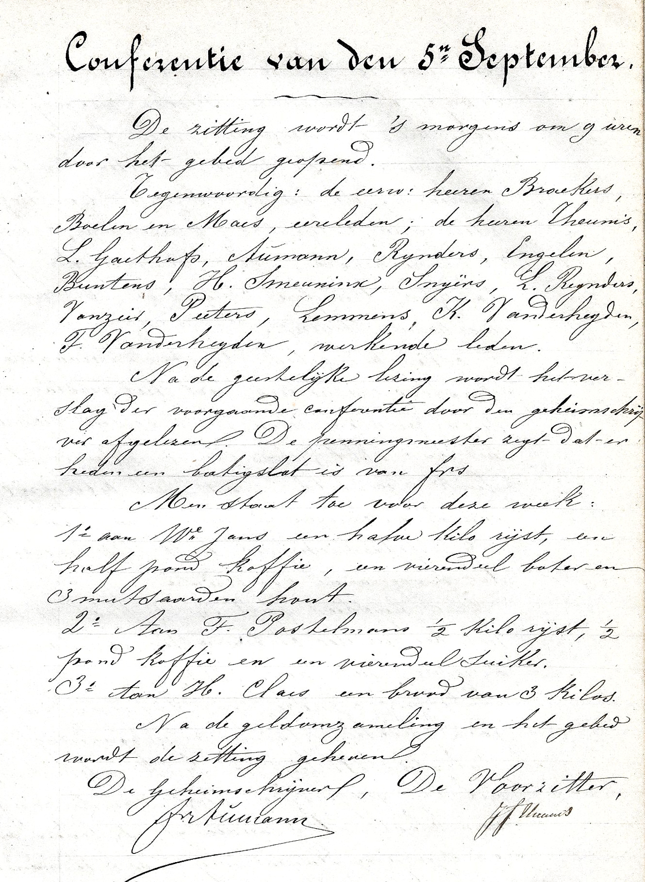 Sint VincentiusConferentie van den 5en september 1869